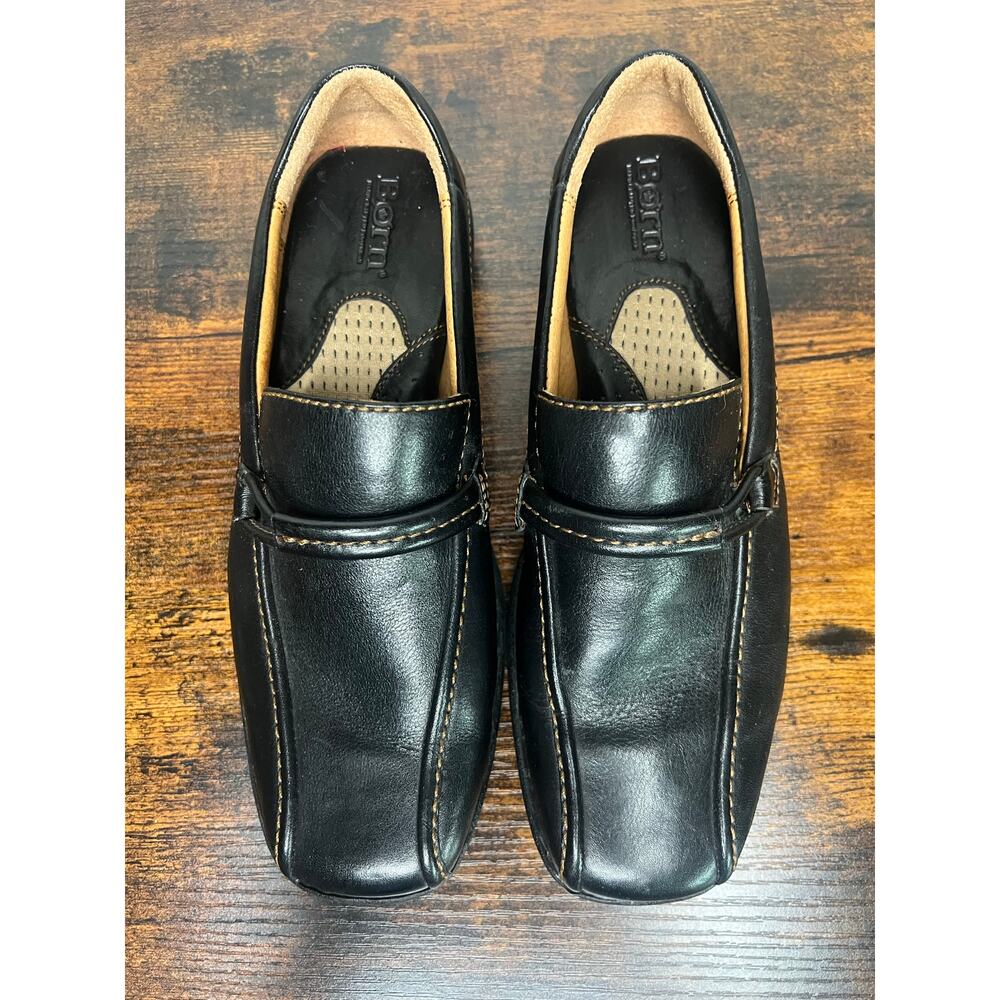 Born Getty Leather Loafers Comfort Slip On Shoes Black Women's 7.5‎ Minimalist